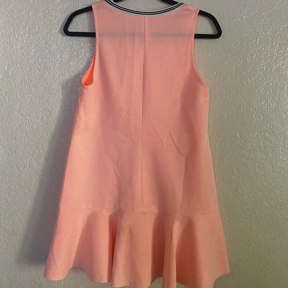 LUSH Neon Orange Drop Waist Mesh Sleeveless Mini Dress - Picture 4 of 9